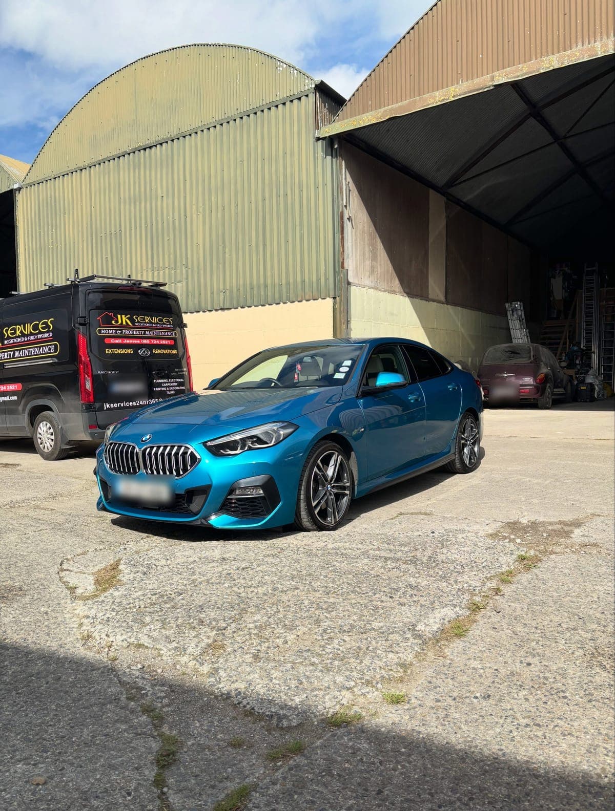 Bright blue BMW 2 Series after a clean