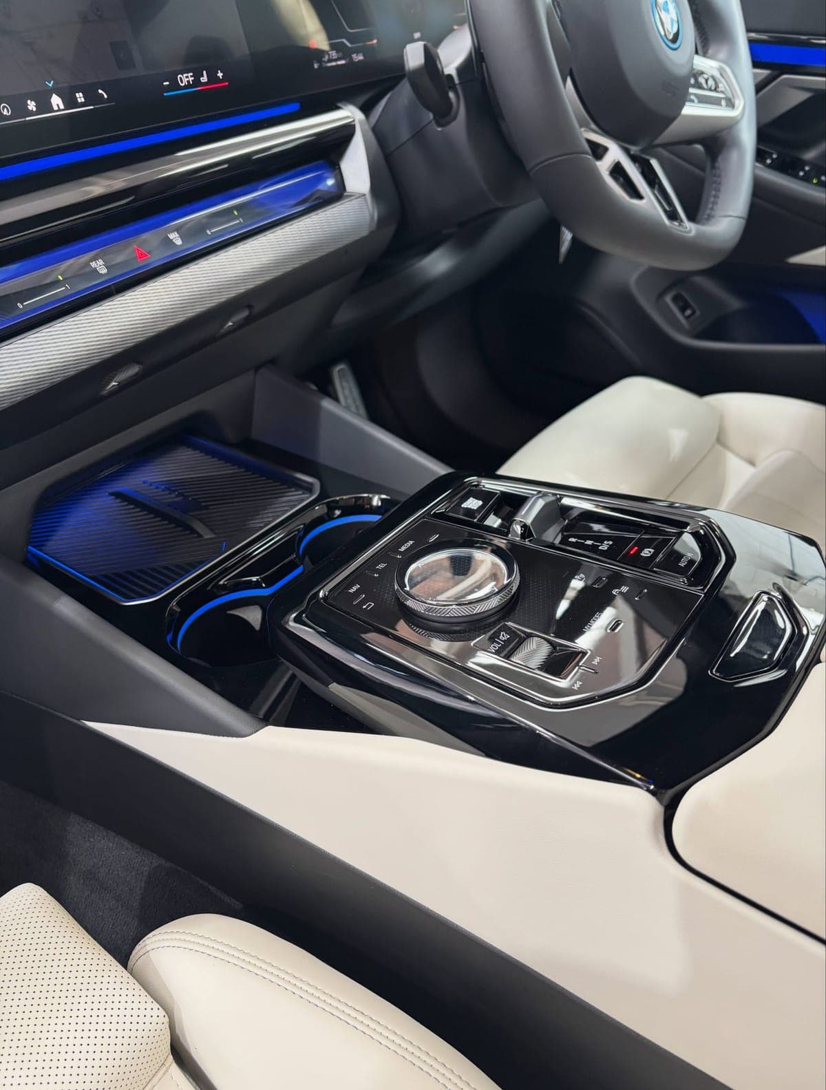 BMW 530e dashboard and centre console after an interior clean